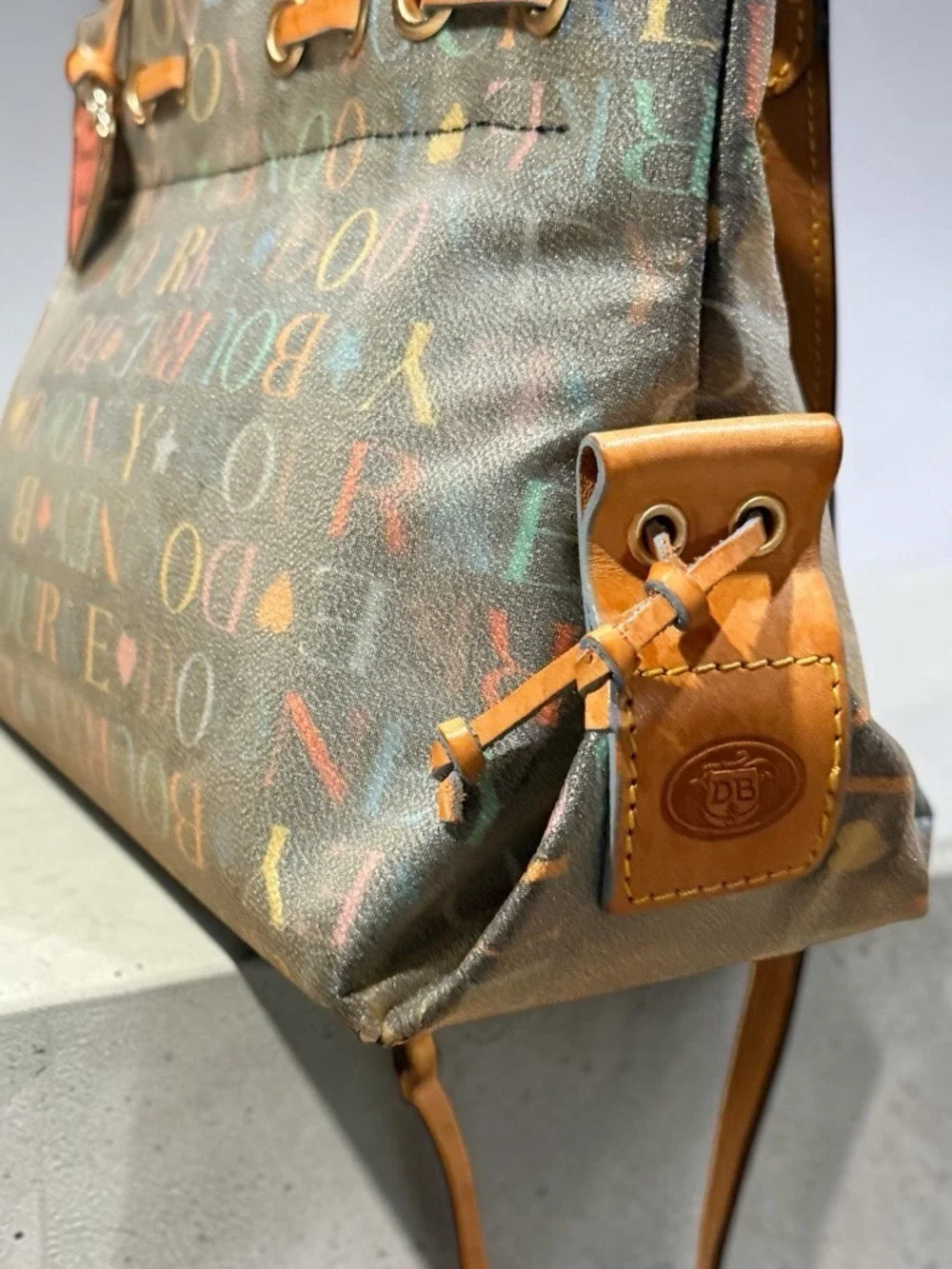 Dooney & Bourke Doodle Sac Tote Satchel Heart Charm